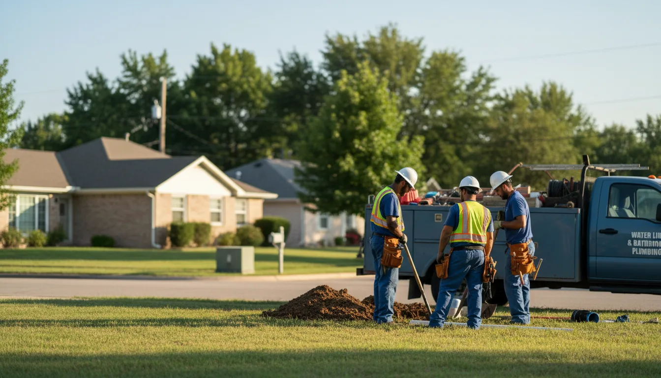 Residential water line and bathroom plumbing service in Hunter, AR